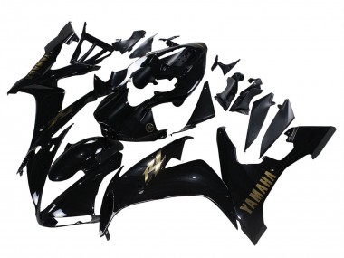 Carenados Moto Yamaha YZF 1000 R1 2004-2006 - Negro Brillante Oro Calcomanías