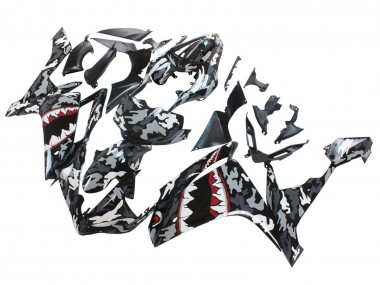 Carenados Moto Yamaha YZF 1000 R1 2007-2008 - Gris Blanco Camouflage Tiburón
