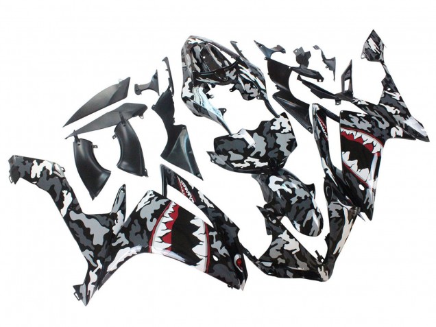 Carenados Moto Yamaha YZF 1000 R1 2007-2008 - Gris Blanco Camouflage Tiburón