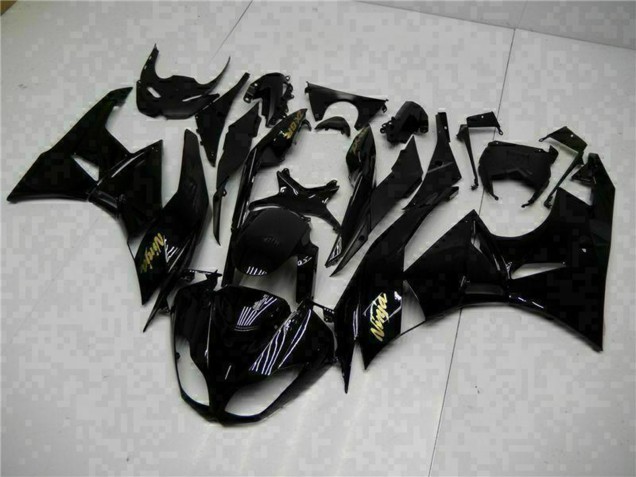 Carenados Moto Kawasaki ZX6R 2009-2012 - Negro Brillante Oro Ninja