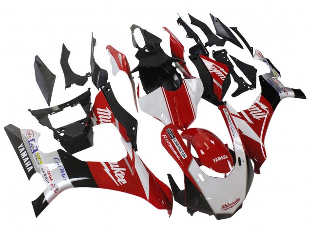 Carenados Moto Yamaha YZF 1000 R1 2020-2025 - Blanco Rojo Negro Milwaukee
