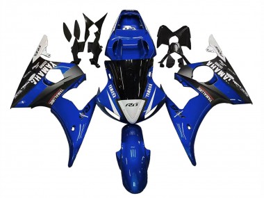 Carenados Moto Yamaha YZF R6S 2006-2009 - Azul Blanco Negro Brillante Yamalube
