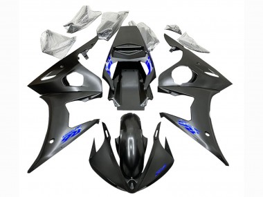 Carenados Moto Yamaha YZF R6 2003-2004 - Negro Mate Azul