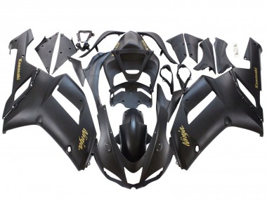 Carenados Moto Kawasaki ZX6R 2007-2008 - Negro Mate Amarillo Logo Ninja