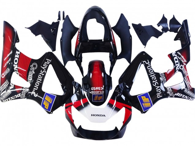 Carenados Moto Honda CBR900RR 929 2000-2001 - Rojo Blanco Negro Brillante PlayStation 2