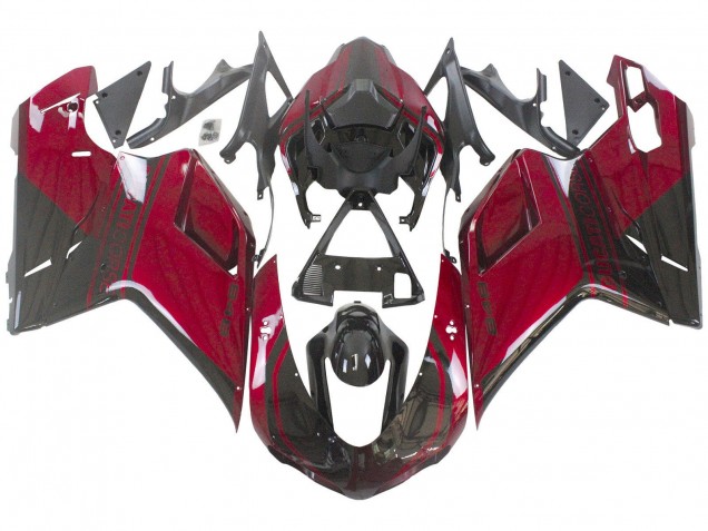 Carenado Moto Ducati 848 2007-2014 - Rojo Negro Brillante