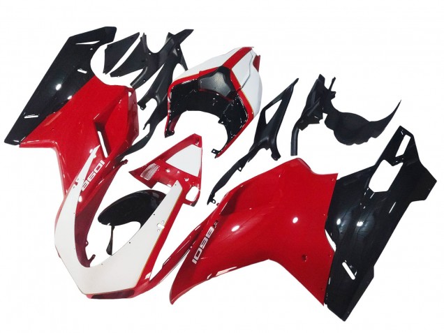 Carenados Moto Ducati 1098 2007-2014 - Blanco Rojo Negro Brillante