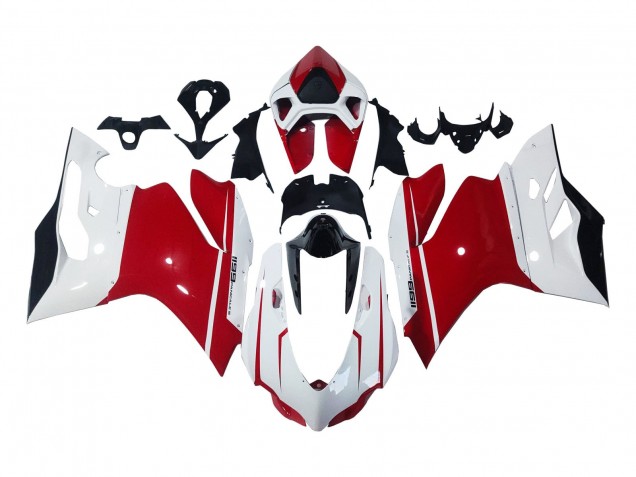 Carenados Moto Ducati 1199 2011-2014 - Blanco Rojo Negro Brillante