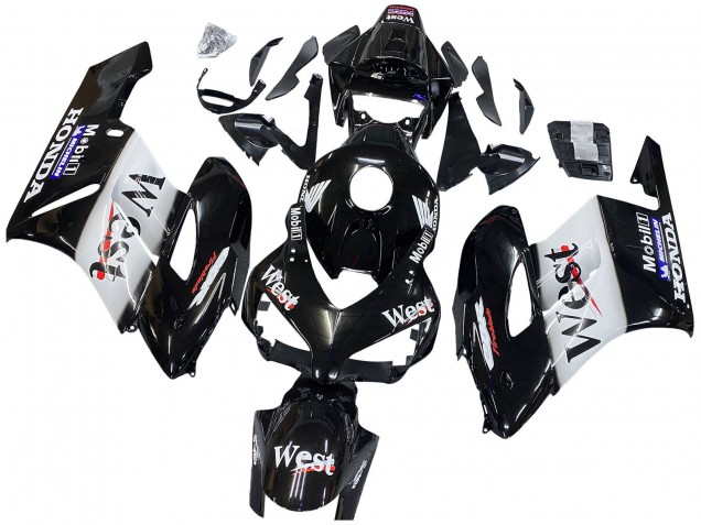 Carenados Moto Honda CBR1000RR 2004-2005 - Negro Brillante Blanco West