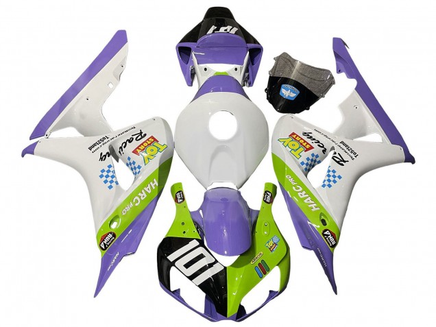Carenados Moto Honda CBR1000RR 2006-2007 - Blanco Púrpura Verde Negro Brillante