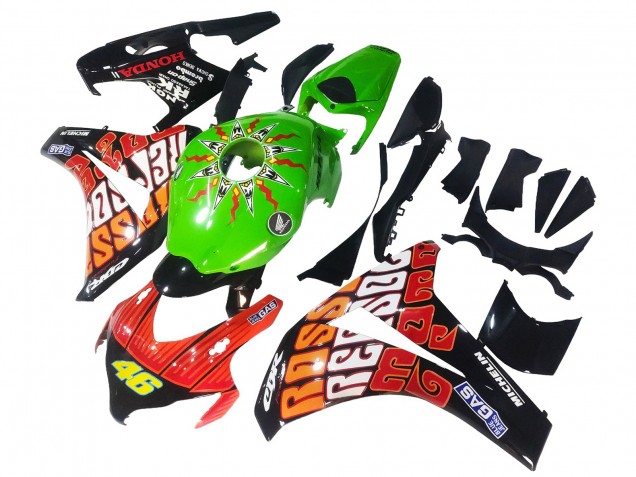 Carenados Moto Honda CBR1000RR 2008-2011 - Verde Naranja Negro Brillante Rossi Michelin 46