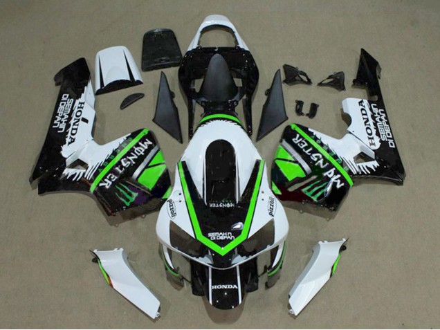 Carenados Moto Honda CBR600RR 2003-2004 - Blanco Verde Negro Brillante Monstruo