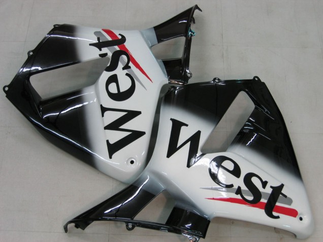 Carenados Moto Honda CBR600RR 2005-2006 - Negro Brillante Blanco West