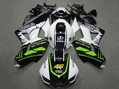 Carenados Moto Honda CBR600RR 2009-2012 - Blanco Verde Negro Brillante Semakin Didepan Monstruo 46