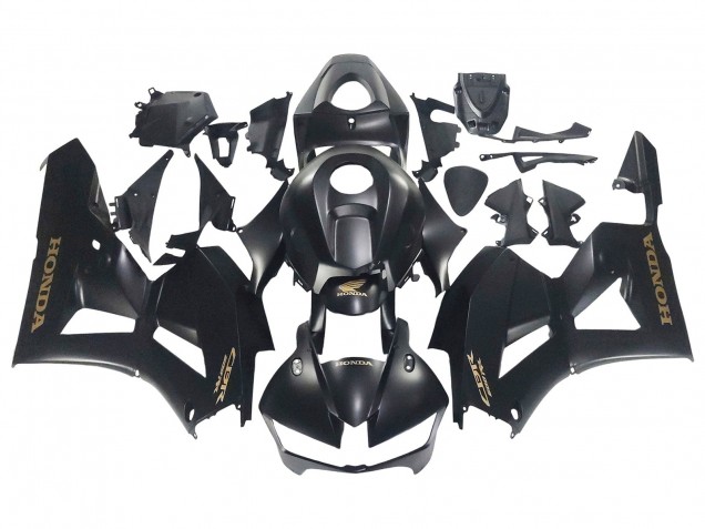 Carenados Moto Honda CBR600RR 2013-2023 - Negro Mate Oro Calcomanías