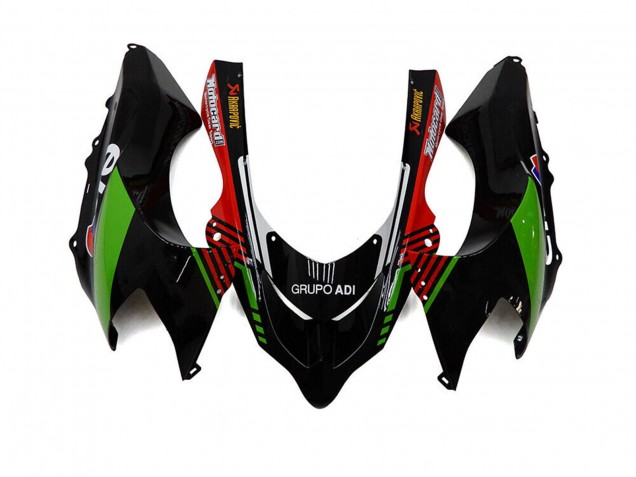 Carenados Moto Kawasaki ZX10R 2004-2005 - Blanco Negro Verde Elf