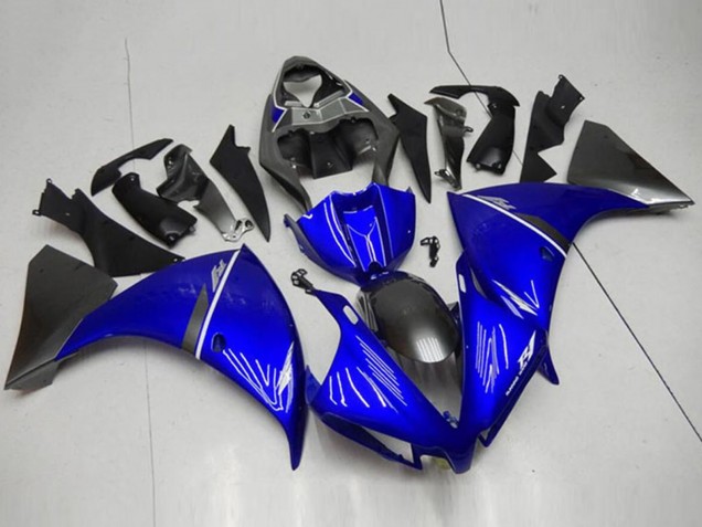 Carenados Moto Yamaha YZF R1 2012-2014 - Azul Blanco Negro Brillante