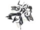 Carenados Moto Kawasaki ZX10R 2008-2010 - Negro Brillante Blanco Verde Monstruo Elf