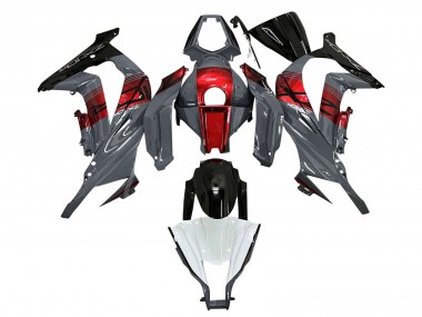 Carenados Moto Kawasaki ZX10R 2011-2015 - Gris Rojo Negro Brillante