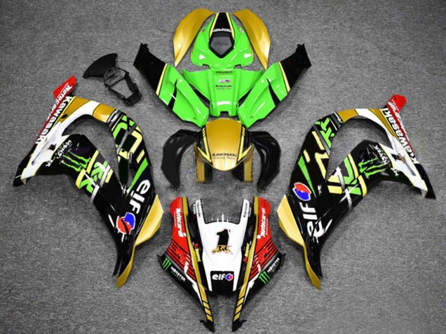 Carenados Moto Kawasaki ZX10R 2016-2020 - Verde Oro Blanco Rojo Negro Elf Monstruo
