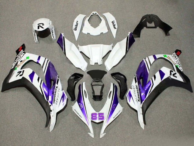Carenados Moto Kawasaki ZX10R 2016-2020 - Blanco Púrpura Negro Alstare 85