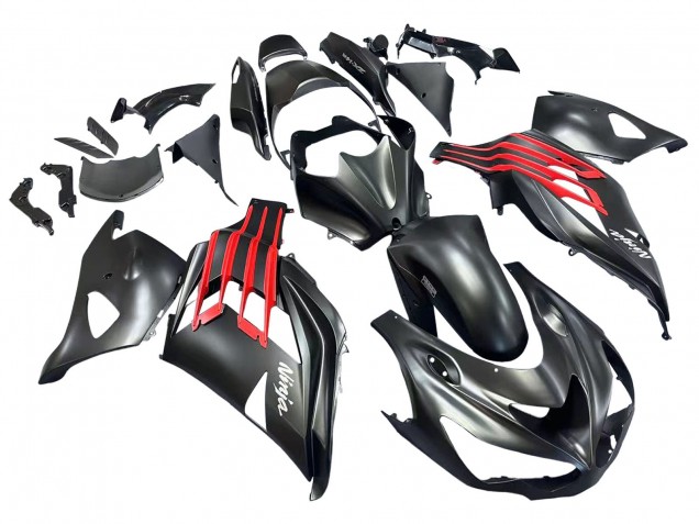 Carenados Moto Kawasaki ZX14R ZZR1400 2012-2024 - Negro Mate Rojo Blanco Ninja