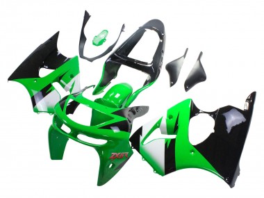 Carenados Moto Kawasaki ZX6R 1998-1999 - Verde Blanco Negro Brillante