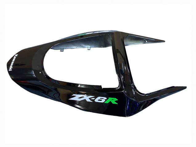 Carenados Moto Kawasaki ZX6R 2003-2004 - Negro Brillante Verde Llama