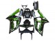 Carenados Moto Kawasaki ZX6R 2003-2004 - Negro Brillante Verde Llama