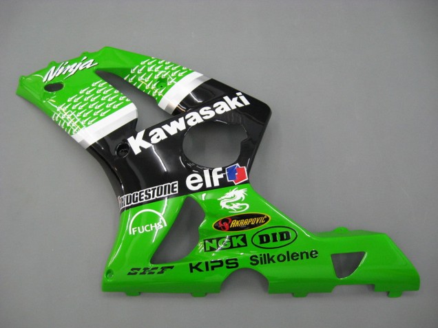 Carenados Moto Kawasaki ZX6R 2003-2004 - Verde Blanco Negro Elf Bridgestone
