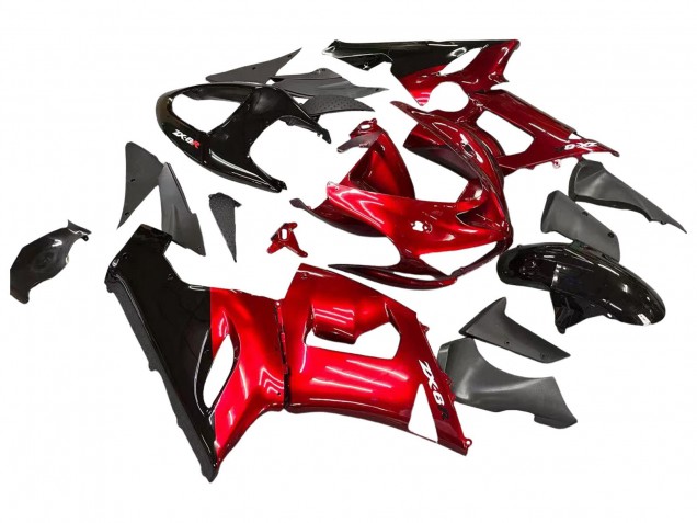 Carenados Moto Kawasaki ZX6R 2005-2006 - Rojo Negro