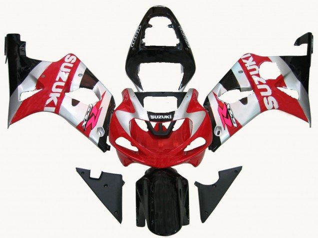 Carenados Moto Suzuki GSXR1000 2000-2002 - Rojo Plata Blanco Negro