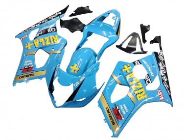 Carenados Moto Suzuki GSXR 1000 2003-2004 - Azul Claro Amarillo Negro Rizla Motul