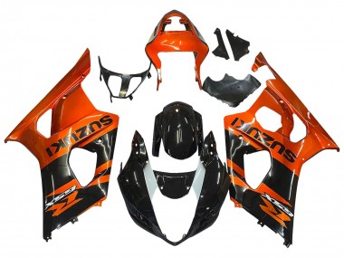 Carenado Moto Suzuki GSXR 1000 2003-2004 - Burnt Naranja Negro Brillante