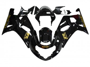 Carenados Moto Suzuki GSXR 600 / GSXR 750 2001-2003 - Negro Brillante Oro Calcomanía