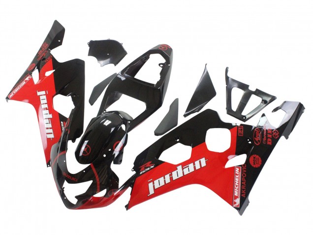 Carenados Moto Suzuki GSXR 600 / GSXR 750 2004-2005 - Negro Brillante Rojo Jordan Michelin