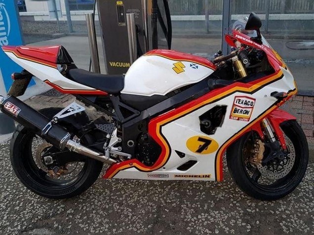 Carenados Moto Suzuki GSXR 600 / GSXR 750 2004-2005 - Blanco Rojo Amarillo Michelin Texaon Heron 7