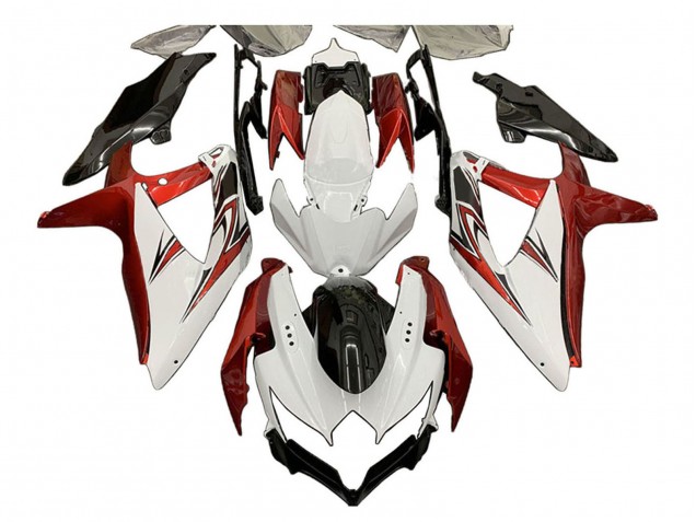 Carenados Moto Suzuki GSXR 600 / GSXR 750 2008-2010 - Blanco Naranja Negro Brillante