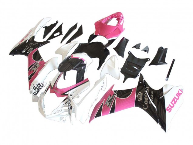 Carenados Moto Suzuki GSXR 600 / GSXR 750 2011-2024 - Blanco Rosa Negro Corona