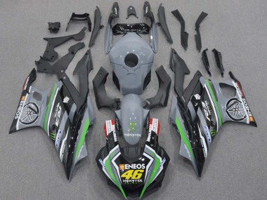 Carenados Moto Yamaha YZF R3/R25 2015-2018 - Nardo Gris Verde Negro ENEOS Monstruo 46