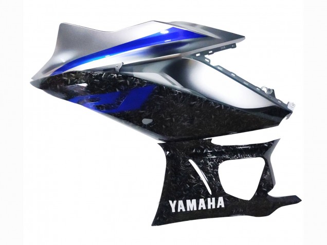 Carenados Moto Yamaha YZF R3/R25 2022-2024 - Marble Negro Plata Azul Falsificado FibraCarbono Estilo