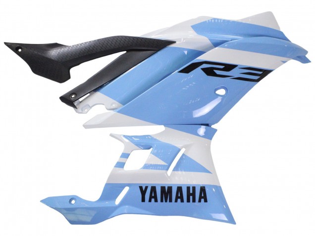 Carenados Moto Yamaha YZF R3/R25 2022-2024 - Blanco Azul Claro