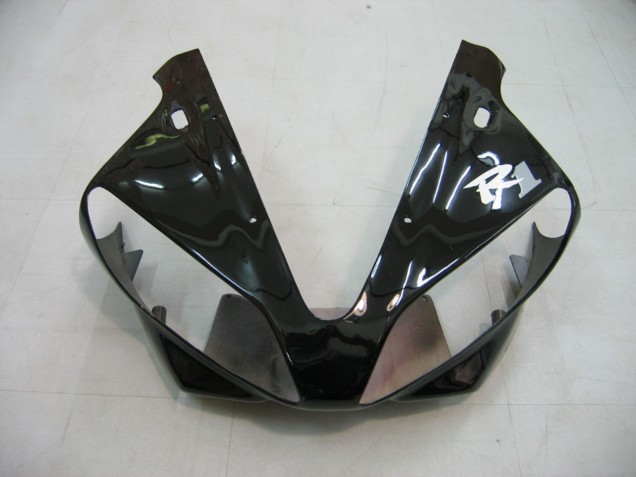 Carenados Moto Yamaha YZF 1000 R1 2000-2001 - Negro Brillante Blanco Calcomanía