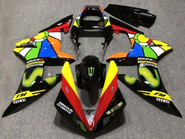 Carenados Moto Yamaha YZF 1000 R1 2002-2003 - Negro Brillante Rojo Amarillo Verde Movistar Semakin Didepan
