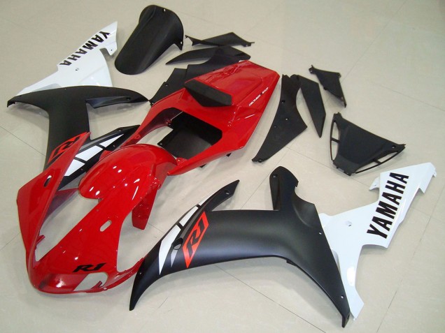 Carenados Moto Yamaha YZF R1 2002-2003 - Rojo Blanco Negro Mate