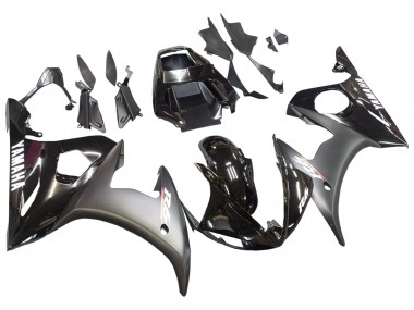 Carenados Moto Yamaha YZF R6 2003-2004 - Negro Brillante Negro Mate Blanco Calcomanías