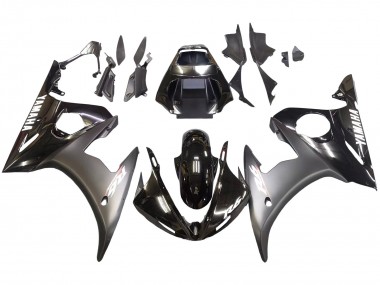 Carenados Moto Yamaha YZF R6 2003-2004 - Negro Brillante Negro Mate Blanco Calcomanías