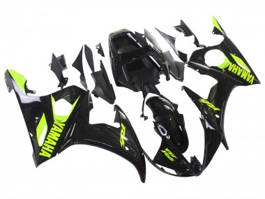 Carenados Moto Yamaha YZF R6S 2006-2009 - Negro Brillante Neon Amarillo