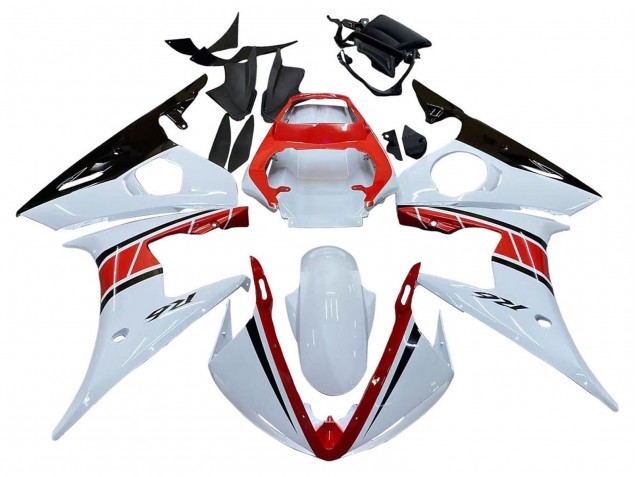 Carenados Moto Yamaha YZF R6S 2006-2009 - Blanco Rojo Negro Brillante