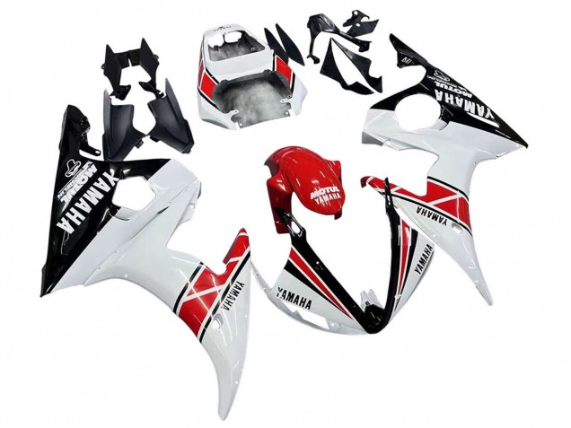 Carenados Moto Yamaha YZF R6S 2006-2009 - Blanco Rojo Negro Brillante Motul